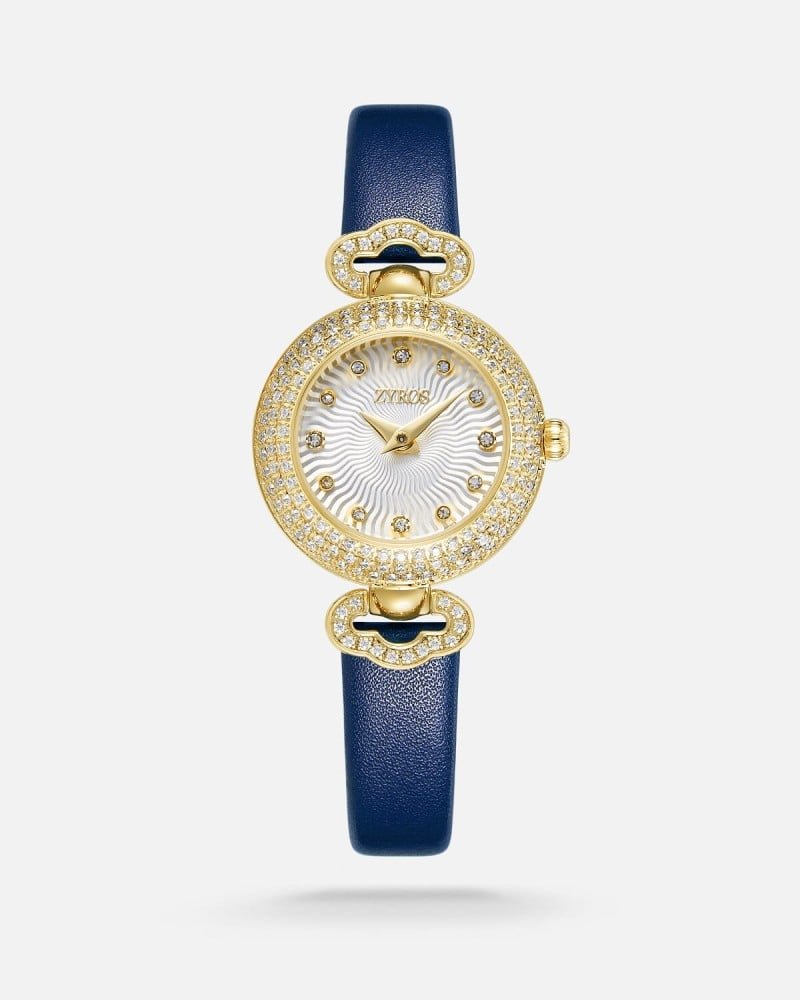 ساعة نسائية من الجلد بلون أزرق | ZOL030F