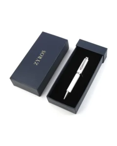 ⁦قلم رجالي فاخر بلون أبيض وفضي | ZTP031M⁩ - الصورة ⁦3⁩