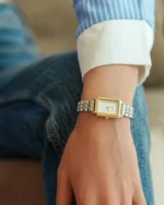 ⁦ساعة نورة باللون الذهبي والفضي | LAS006LMGW⁩ - الصورة ⁦4⁩