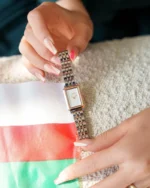 ⁦ساعة نورة باللون الفضي والروز قولد | LAS006LMRW⁩ - الصورة ⁦3⁩