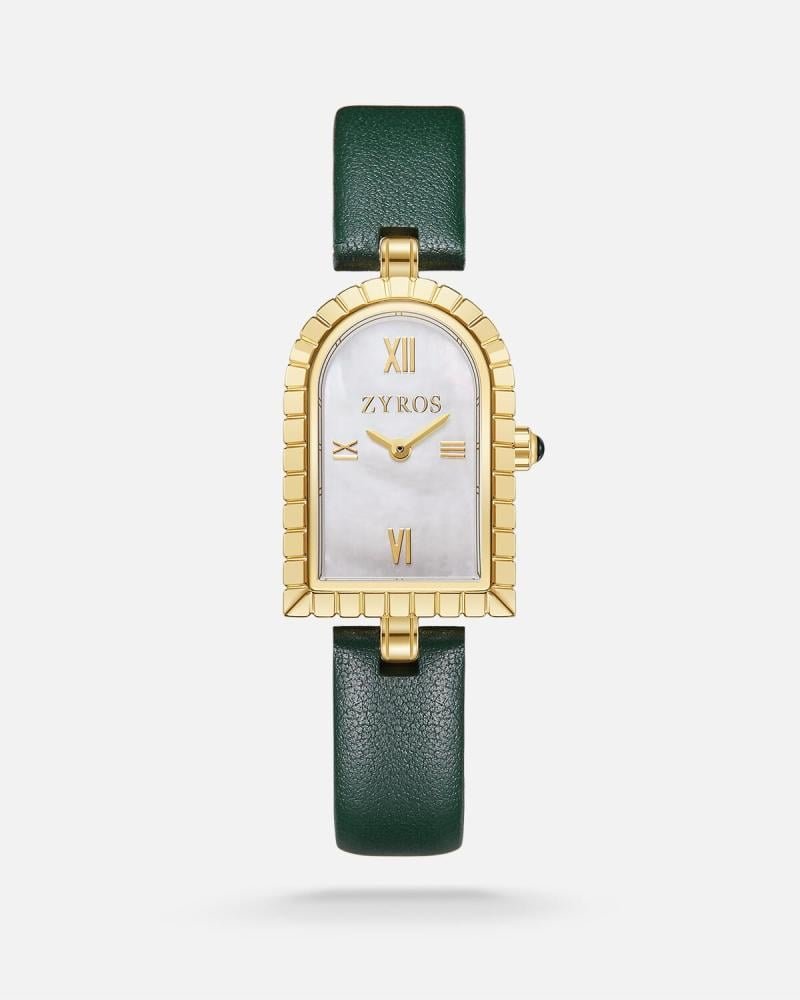 ساعة نسائية جلد بلون أخضر | ZAL194F