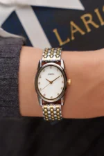 ⁦ساعه لمار بلون ذهبي وفضي | LAS007L⁩ - الصورة ⁦2⁩