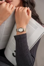 ⁦ساعه لمار بلون ذهبي وفضي | LAS007L⁩ - الصورة ⁦4⁩