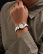 ⁦ساعه صدف بلون ذهبي وفضي | LOS006L⁩ - الصورة ⁦4⁩