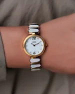 ⁦ساعه صدف بلون ذهبي وفضي | LOS006L⁩ - الصورة ⁦2⁩