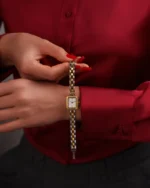 ⁦ساعه أريام بلون ذهبي وفضي | LOS008L⁩ - الصورة ⁦4⁩