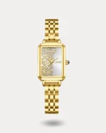 ساعة مها بنقوش عربيه بلون ذهبي | LAS012L