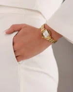 ⁦ساعة هاجر بلون ذهبي | LAS009L⁩ - الصورة ⁦4⁩