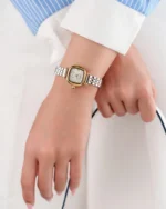 ⁦ساعة هاجر بلون ذهبي وفضي | LAS009L⁩ - الصورة ⁦4⁩