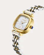 ⁦ساعة هاجر بلون ذهبي وفضي | LAS009L⁩ - الصورة ⁦5⁩