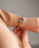 ⁦ساعة هاجر بلون ذهبي وفضي | LAS009L⁩ - الصورة ⁦3⁩