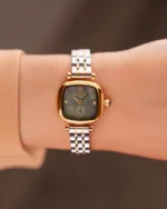 ⁦ساعة هاجر بلون ذهبي وفضي | LAS009L⁩ - الصورة ⁦2⁩