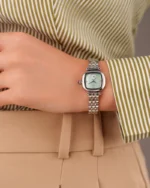 ⁦ساعة هاجر بلون فضي | LAS009L⁩ - الصورة ⁦4⁩