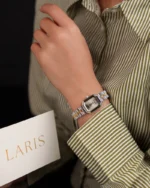 ⁦ساعة رهف النسائية ذهبي وفضي | LAS010L⁩ - الصورة ⁦4⁩