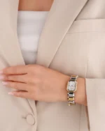 ⁦ساعة السبائك النسائية بلون ذهبي وفضي | LAS011L⁩ - الصورة ⁦4⁩