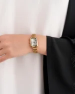 ⁦ساعة مها بنقوش عربيه بلون ذهبي | LAS012L⁩ - الصورة ⁦3⁩