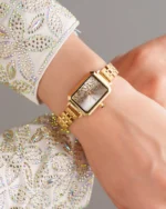 ⁦ساعة مها بنقوش عربيه بلون ذهبي | LAS012L⁩ - الصورة ⁦3⁩