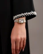 ⁦ساعة مها بنقوش عربيه بلون ذهبي وفضي | LAS012L⁩ - الصورة ⁦4⁩