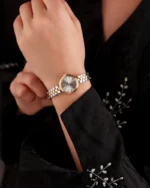 ⁦ساعة الخلية النسائية بلون الذهبي والفضي | LAS013L⁩ - الصورة ⁦5⁩