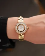 ⁦ساعة منار من الاستيل بلون ذهبي | LOS009L⁩ - الصورة ⁦2⁩