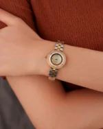 ⁦ساعة منار من الاستيل بلون ذهبي وفضي | LOS009L⁩ - الصورة ⁦4⁩