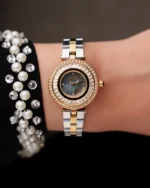 ⁦ساعة منار من الاستيل بلون ذهبي وفضي | LOS009L⁩ - الصورة ⁦2⁩