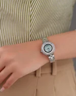 ⁦ساعة منار من الاستيل بلون فضي | LOS009L⁩ - الصورة ⁦4⁩