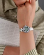 ⁦ساعة منار من الاستيل بلون فضي | LOS009L⁩ - الصورة ⁦3⁩