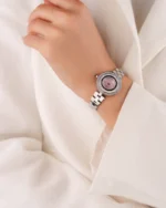 ⁦ساعة منار من الاستيل بلون فضي | LOS009L⁩ - الصورة ⁦4⁩