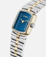 ⁦ساعة رونق النسائية بتصميم انسيابي بلون ذهبي وفضي | ZAS746F⁩ - الصورة ⁦2⁩