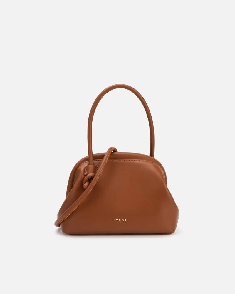 شنطة نسائية كقطعة فنية من الجلد بلون بني | ZLS032W