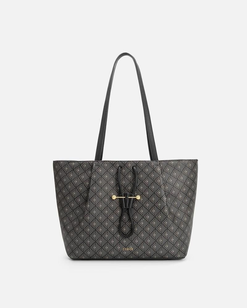 شنطة نسائية واسعة بلون أسود منقوش | ZLS039W