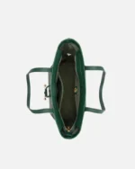 ⁦شنطة نسائية واسعة بلون أخضر منقوش | ZLS039W⁩ - الصورة ⁦4⁩