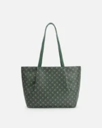 ⁦شنطة نسائية واسعة بلون أخضر منقوش | ZLS039W⁩ - الصورة ⁦3⁩