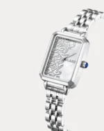 ⁦ساعة مها بنقوش عربيه بلون فضي | LAS012L⁩ - الصورة ⁦2⁩