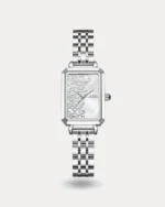 ساعة مها بنقوش عربيه بلون فضي | LAS012L