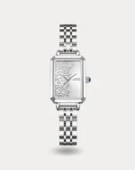 ساعة مها بنقوش عربيه بلون فضي | LAS012L