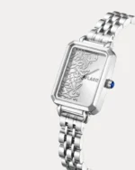 ⁦ساعة مها بنقوش عربيه بلون فضي | LAS012L⁩ - الصورة ⁦2⁩