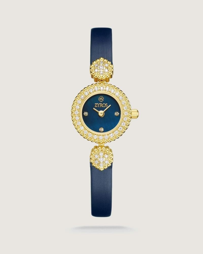 ساعة نسائية بسير جلد باللون الأزرق | ZOL012F