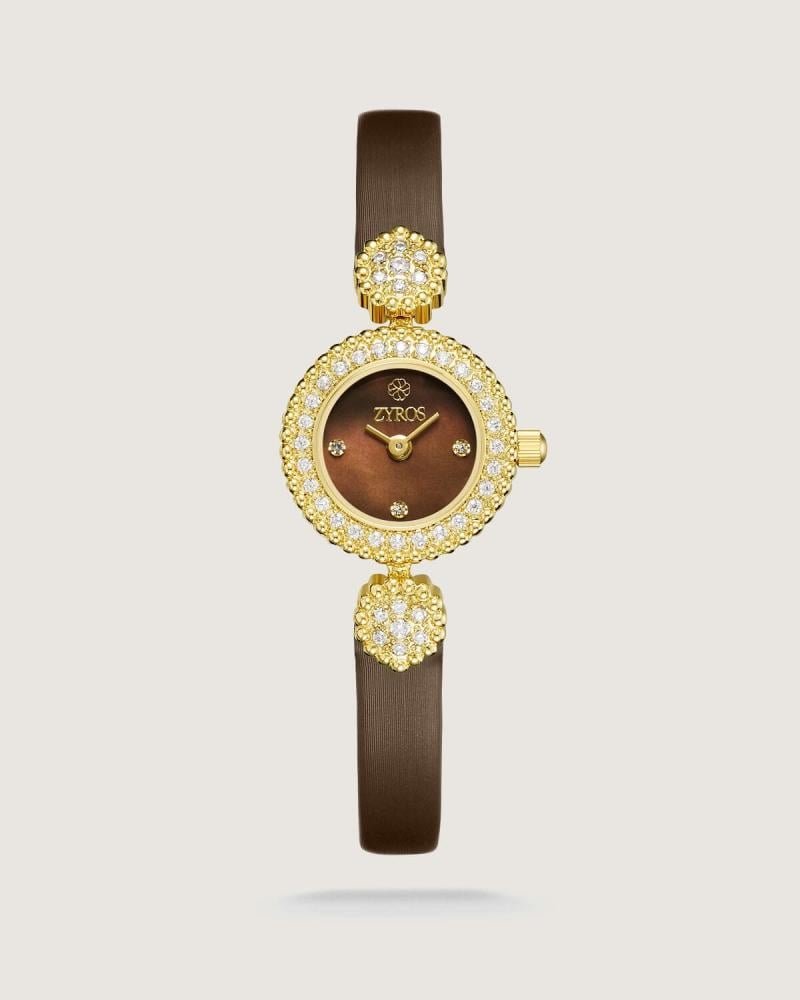 ساعة نسائية بسير جلد باللون البني | ZOL012F