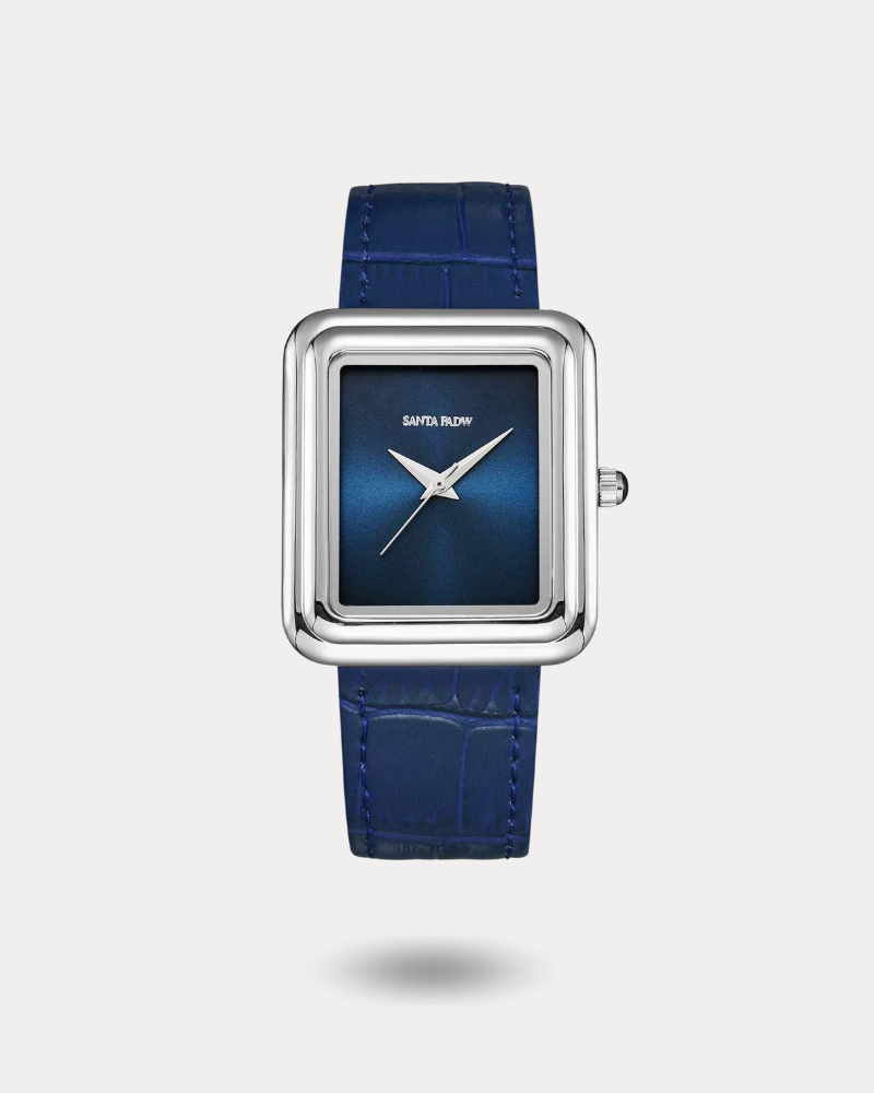 ساعة رجالية جلد باللون الأزرق | SM17BSB