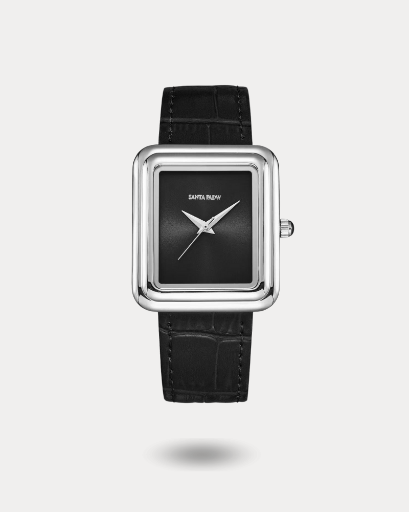 ساعة رجالية جلد باللون الأسود | SM17KSK