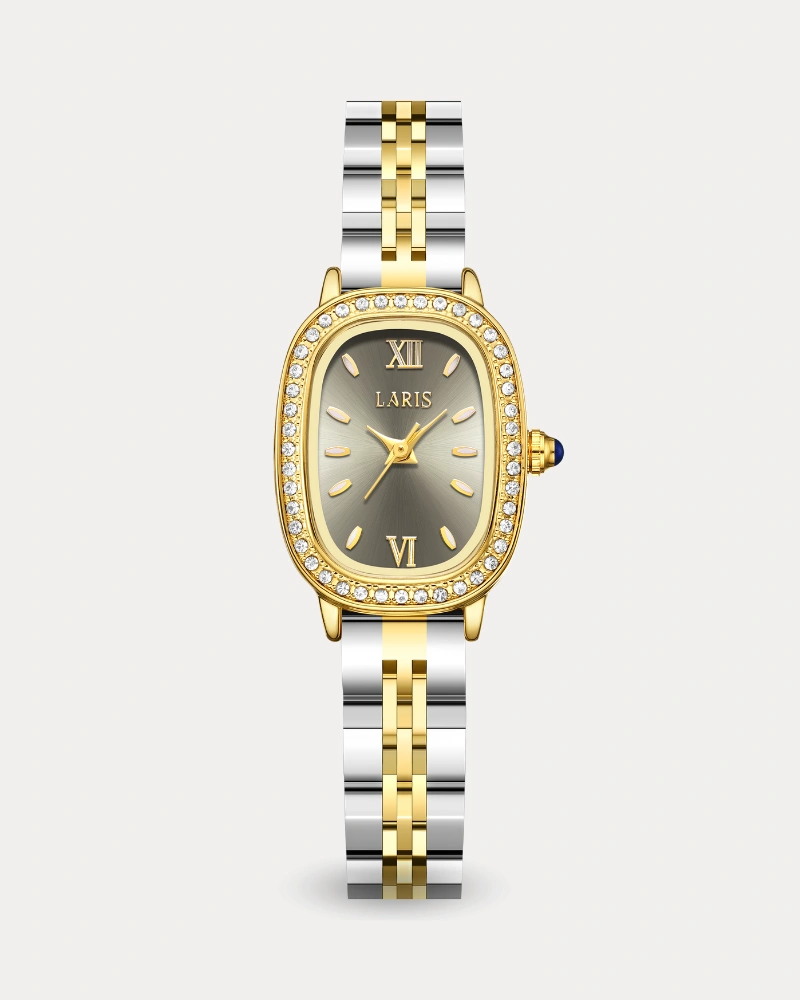 ساعة مريم النسائية بلون فضي وذهبي | LOS014L