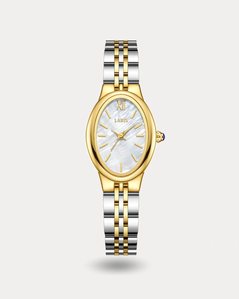 ساعة ترف النسائية بلون فضي وذهبي | LAS017L