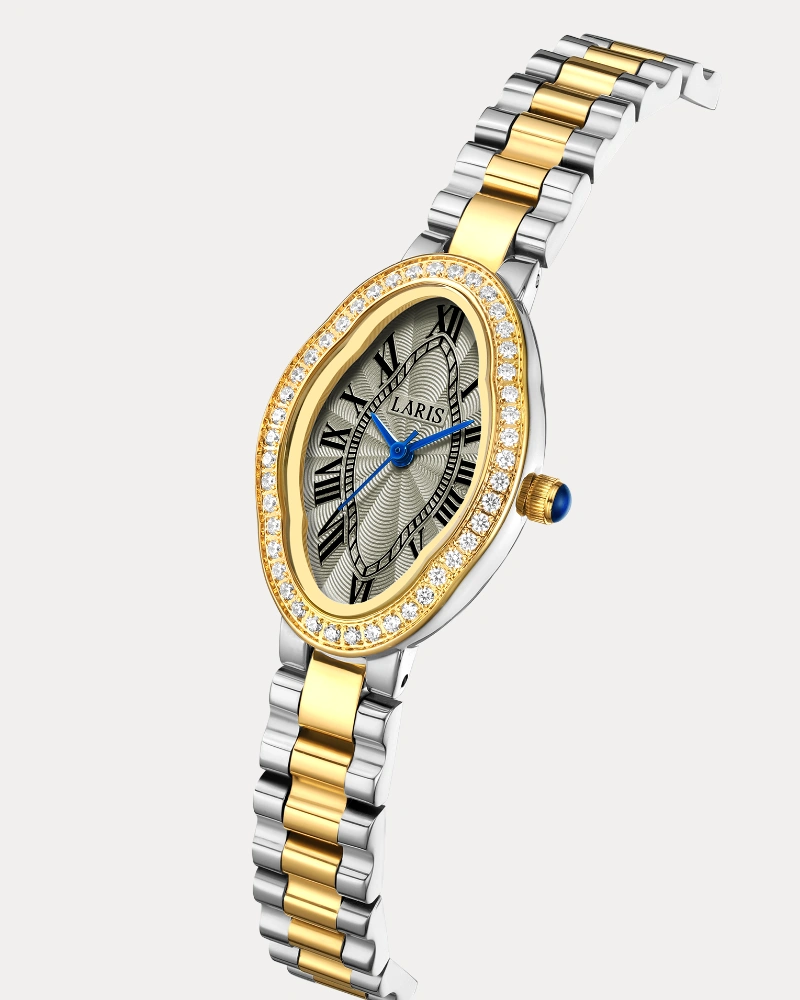 Alternative view of ساعة شيخة النسائية بلون فضي وذهبي | LOS010L