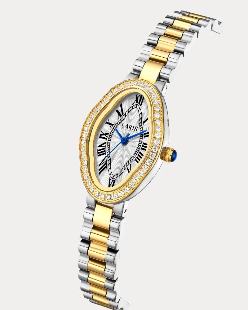 Alternative view of ساعة شيخة النسائية بلون فضي وذهبي | LOS010L