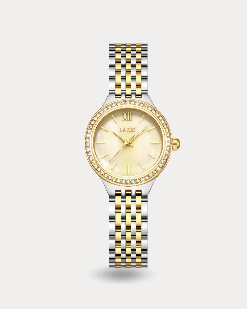 ساعة رونق النسائية بلون فضي وذهبي | LOS012L
