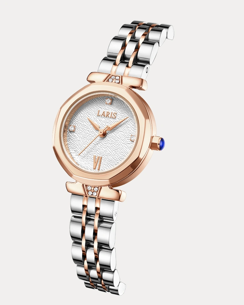 Alternative view of ساعة ميساء النسائية بلون فضي وروز قولد | LOS015L