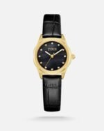 ‎ ساعة نسائية زايروس من الجلد الاسود | ZAL170F