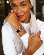 ⁦‎ ساعة نسائية زايروس من الجلد الاسود | ZAL170F⁩ - الصورة ⁦4⁩